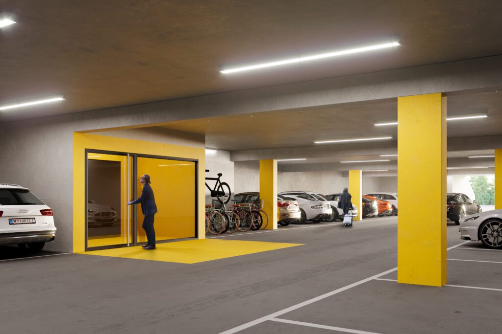 Spacious underground car park for all residents and visitors